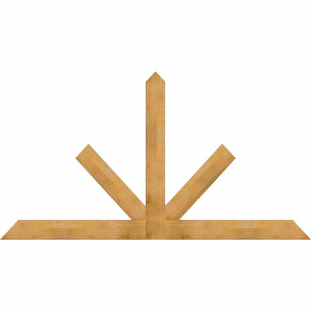 Ekena Millwork Saratoga Rough Sawn Timber Gable Bracket, Western Red Cedar, 96"W x 52"H x 2"D x 6"F, 13/12 Pitch GBW096X52X0206SAR00RWR